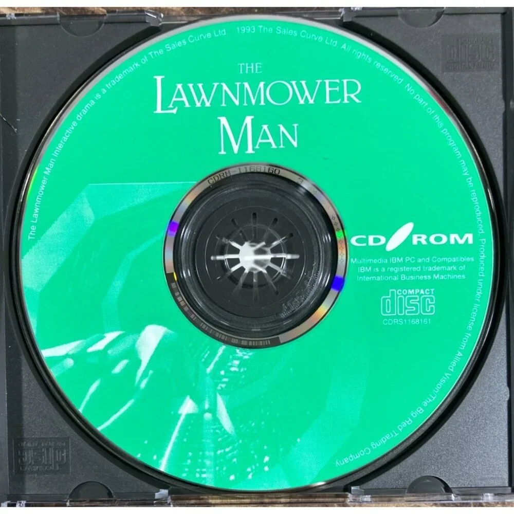 The Lawnmower Man PC CD-Rom Video Game Vintage 1993 Movie VHS Promo Sony EUC